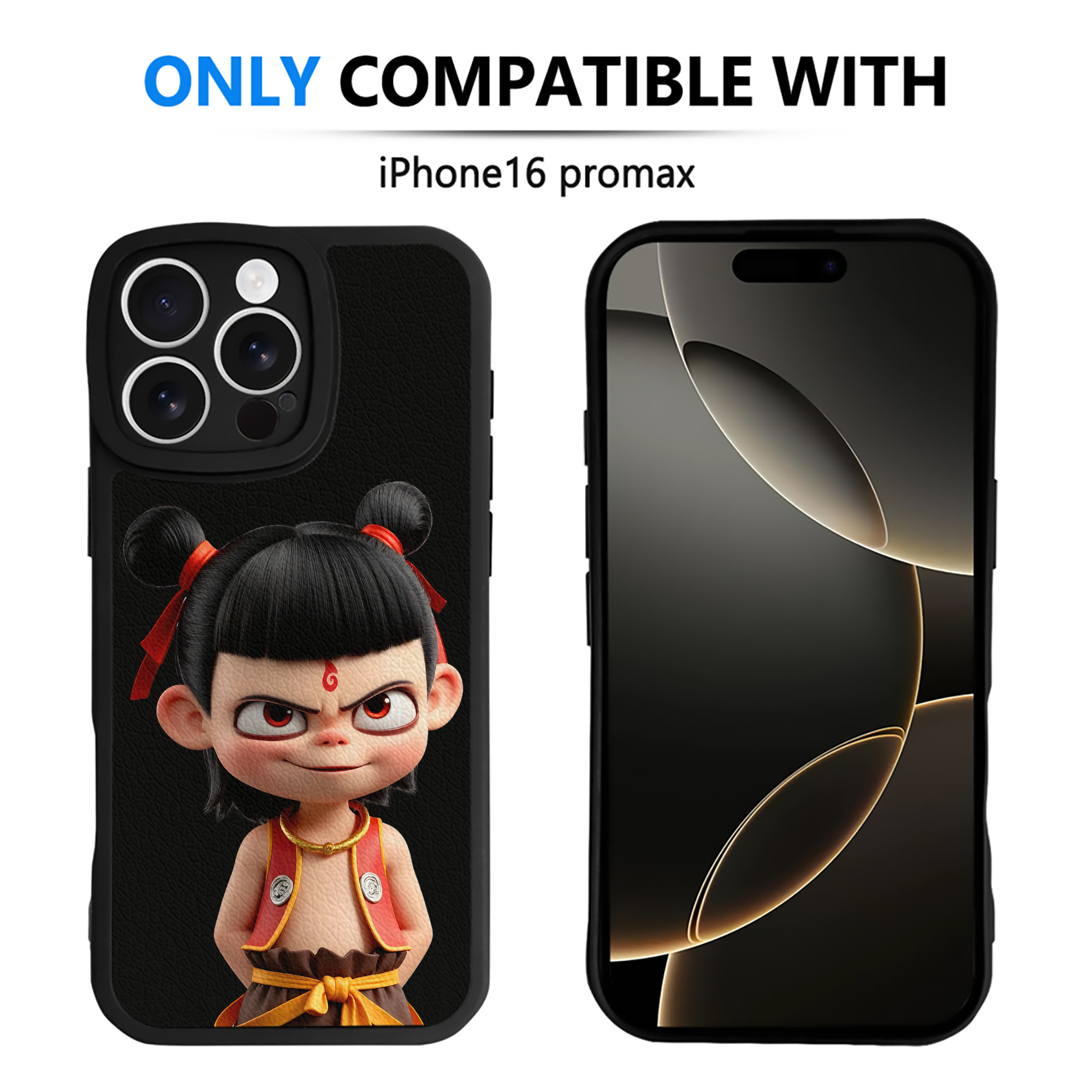 （画像用） Ne Zha 2 ナタ 魔童の大暴れ 【iPhone 16シリーズ対応】シリコンスマホケース（レザー調） 材質：シリコン